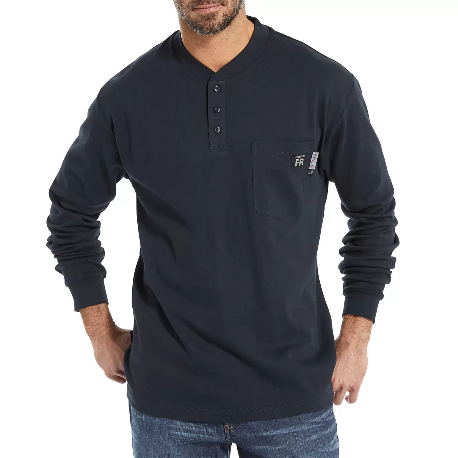 Wolverine FR Long Sleeve Henley* Work Shirts | T-Shirts